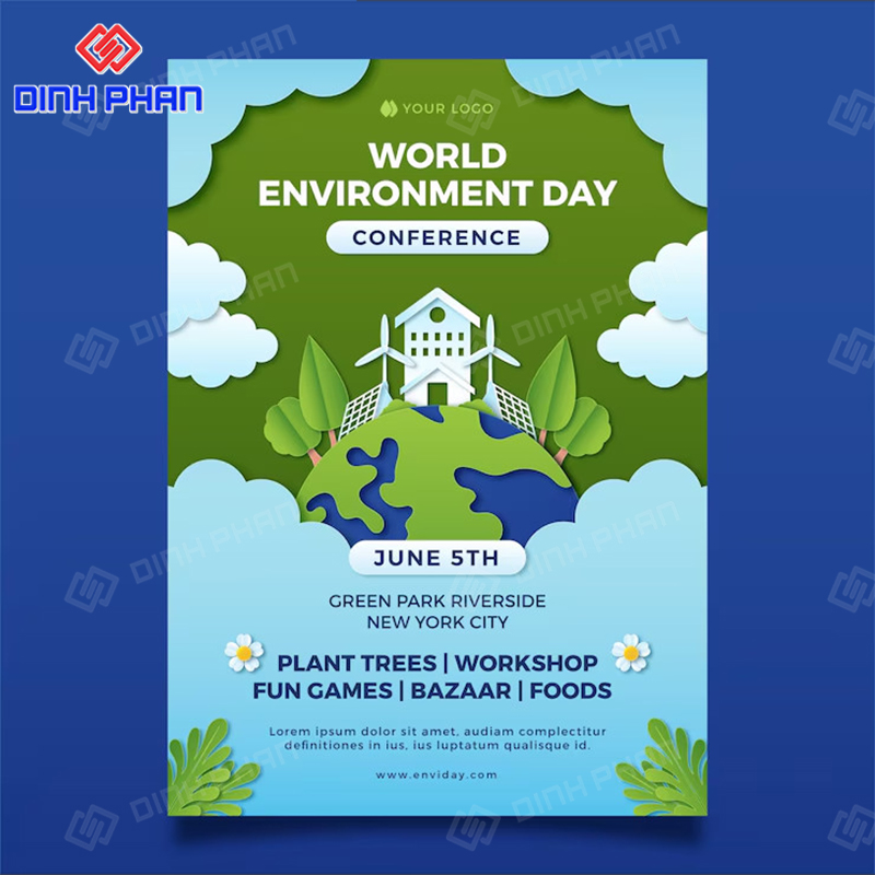 In poster đảm bảo an toàn môi trường giá bèo Đẹp nhan sắc nét